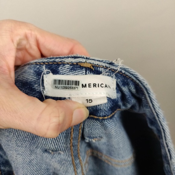 Good American Good Skate Wide Leg Jeans Womens 15 Acid‎ Wash Baggy Y2K - Picture 7 of 10